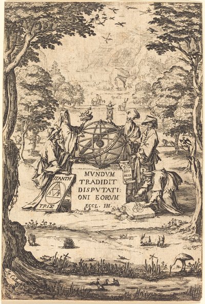 Frontispicio para la Sagrada Cosmología con Astrólogos de Jacques Callot