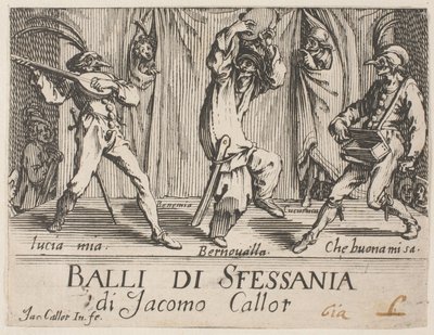 Frontispicio, de Balli di Sfessania de Jacques Callot