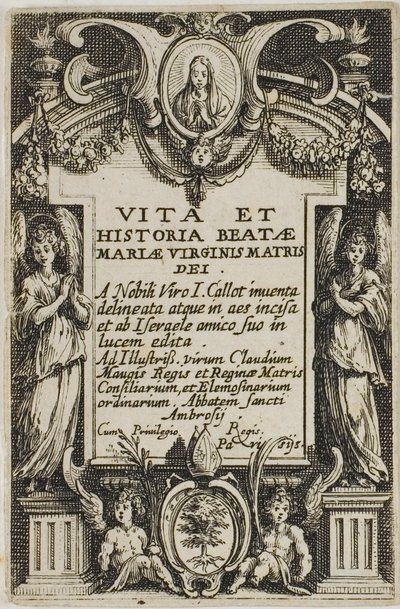 Frontispicio, de La vida de la Virgen de Jacques Callot
