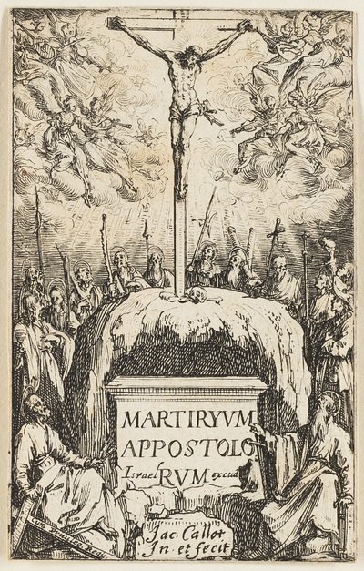 Frontispicio, de Los martirios de los Apóstoles de Jacques Callot