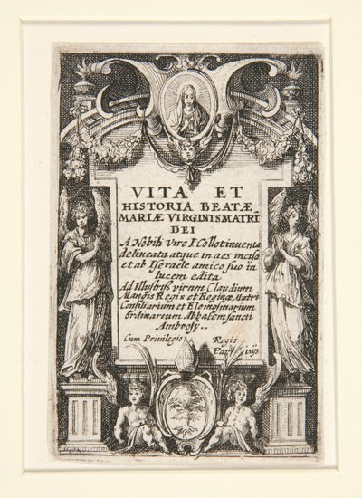 Frontispicio, núm. 1 de La vida de la Virgen de Jacques Callot