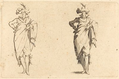 Caballero Visto de Frente con Mano en la Cadera, c. 1622 de Jacques Callot