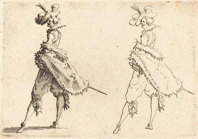 Caballero visto de lado de Jacques Callot
