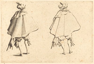 Caballero con gran manto, visto desde atrás de Jacques Callot