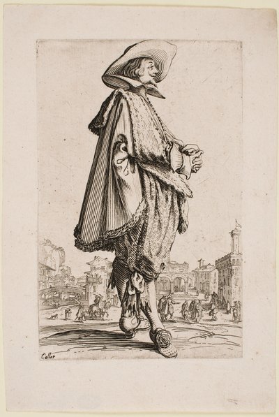Caballero con las manos juntas, de la serie “La nobleza de Lorena” de Jacques Callot