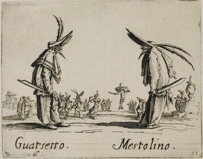 Guatsetto - Mestolino, placa 5 de Balli di Sfessania de Jacques Callot