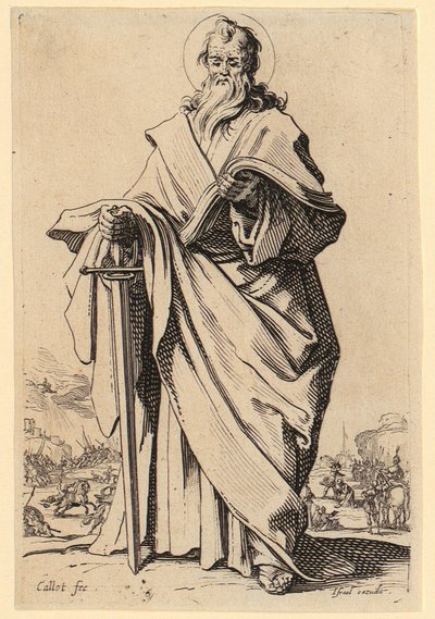 La Virgen María, lámina 3 de la serie «Jesús, los doce apóstoles y María» de Jacques Callot