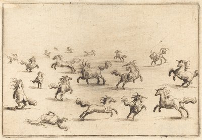 Caballos corriendo de Jacques Callot