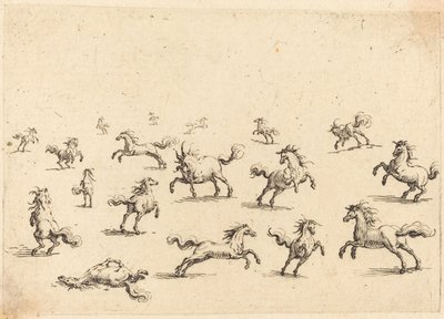Caballos corriendo de Jacques Callot