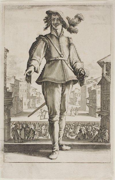 Caza de pájaros, de varias escenas diseñadas en Florencia de Jacques Callot