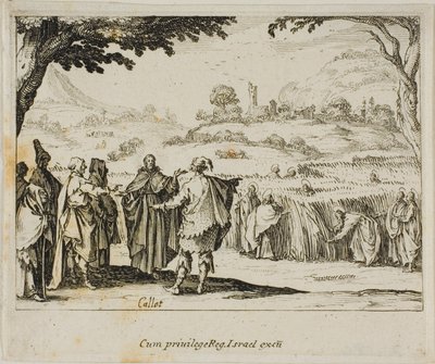 Jesús con los fariseos, del Nuevo Testamento de Jacques Callot