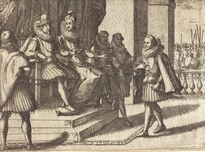 Rey y reina en consulta sobre los turcos, 1612 de Jacques Callot