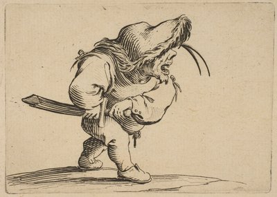 El hombre preparándose para sacar su espada, de Varie Fig de Jacques Callot