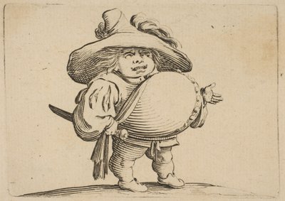 Hombre con gran barriga decorada, 1616-22 de Jacques Callot
