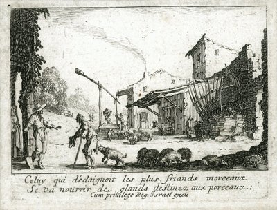 La vida del hijo pródigo ... (grabado) de Jacques Callot