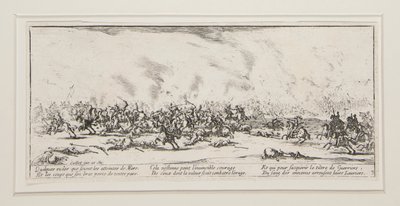 La batalla, lámina 3 de la serie Las Grandes Miserias de la Guerra de Jacques Callot