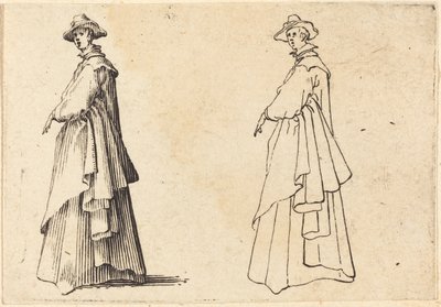 Dama con un gran abrigo de Jacques Callot