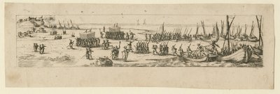Desembarco de tropas en el sitio de La Rochelle, 1630 de Jacques Callot