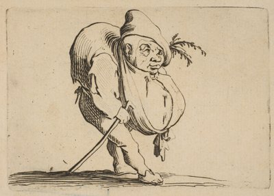 Le Bossu a La Canne, de Varie Figure Gobbi, suite llamada..., 1616-22 de Jacques Callot