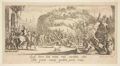 El acarreo de la cruz, de La gran pasión de Jacques Callot