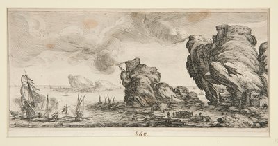 Le combat naval (Batalla naval), de Paisajes para Giovanni de Medici de Jacques Callot