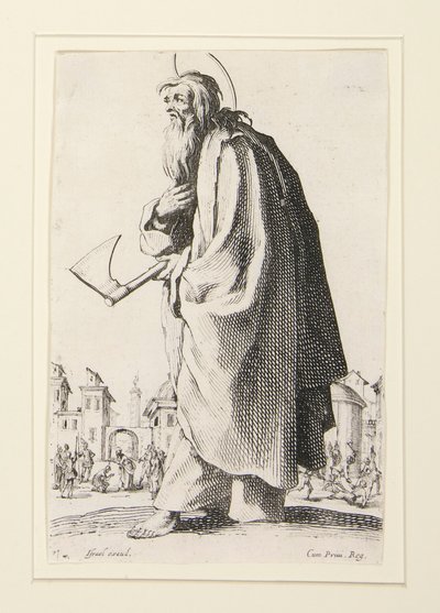 Los Grandes Apóstoles de pie, en representación del Salvador, el Beato y los Santos Apóstoles María de Jacques Callot