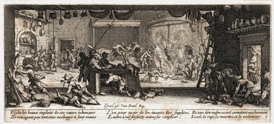 Las miserias y desgracias de la guerra ... (grabado) de Jacques Callot