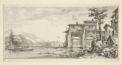 Les baigneurs (Los bañistas), de Paisajes para Giovanni de Medici de Jacques Callot