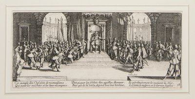 Las grandes miseras de la guerre: No. 18 - Distribution des recompensas de Jacques Callot