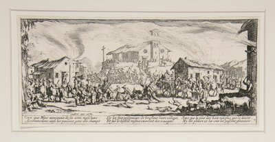 Las grandes miserias de la guerra: N° 7 - Saqueo e incendio de de Jacques Callot