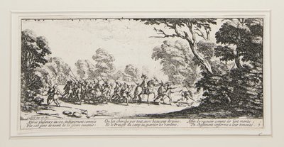 Las Grandes Miserias de la Guerra: No. 9 - Descubrimiento de los Malhechores de Jacques Callot