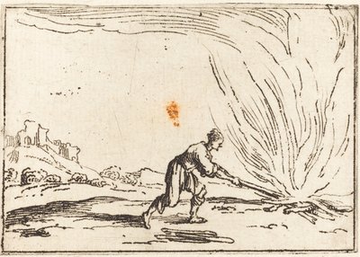 Hombre atendiendo un fuego de Jacques Callot