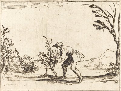 Hombre cortando un árbol de bálsamo de Jacques Callot