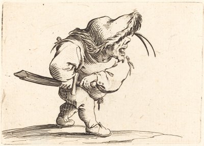 Hombre preparándose para desenfundar su espada de Jacques Callot