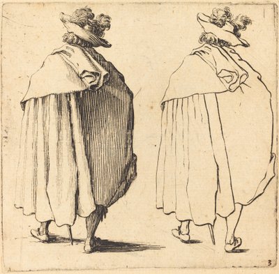 Hombre con capa, visto desde atrás de Jacques Callot