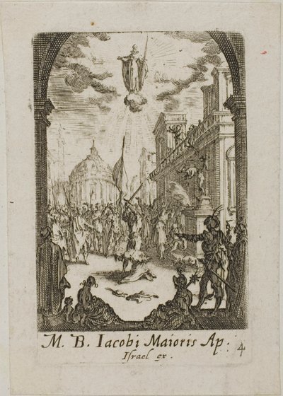 Martirio de Santiago el Mayor, lámina cuatro de Los martirios de los Apóstoles de Jacques Callot
