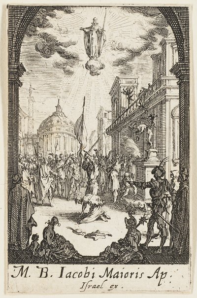 Martirio de San Juan, el Mayor, lámina cuatro de Los martirios de los Apóstoles de Jacques Callot