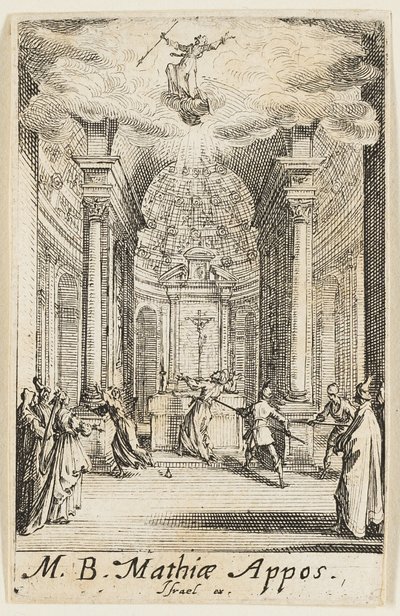 Martirio de San Matías, lámina once de Los martirios de los Apóstoles de Jacques Callot