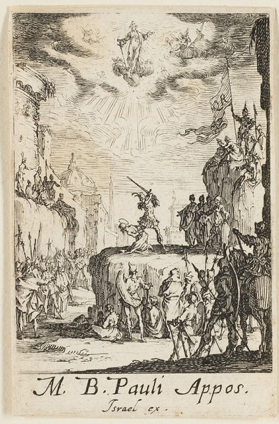 Martirio de San Pablo, lámina dos de Los martirios de los Apóstoles de Jacques Callot