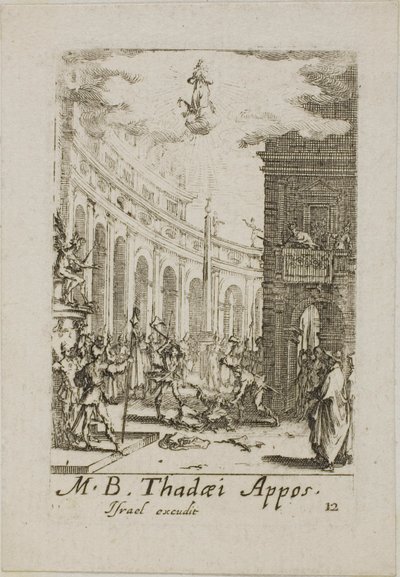 Martirio de San Tadeo, lámina doce de Los martirios de los Apóstoles de Jacques Callot
