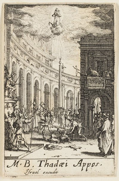 Martirio de San Tadeo, lámina doce de Los martirios de los Apóstoles de Jacques Callot