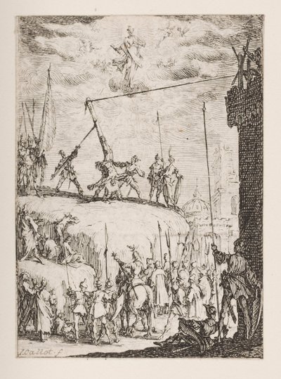Martirio de San Pedro, n. 4 de El Martirio de los Apóstoles de Jacques Callot