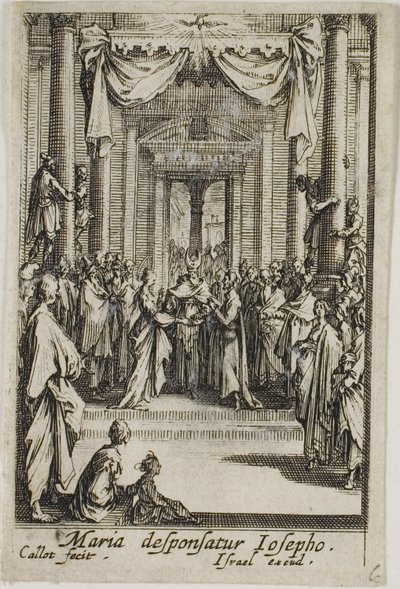 María se casa con José, de La vida de la Virgen de Jacques Callot