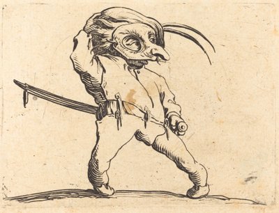 Hombre enmascarado con pies torcidos, c. 1622 de Jacques Callot