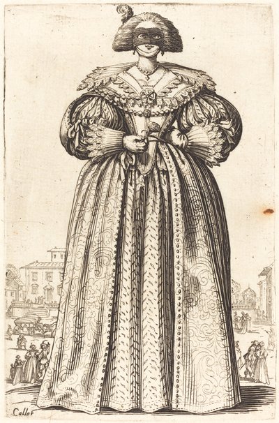 Mujer noble enmascarada de Jacques Callot