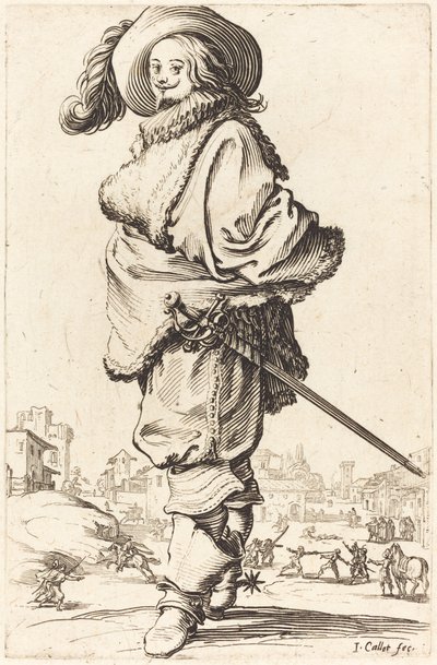 Hombre noble con plastrón de piel de Jacques Callot