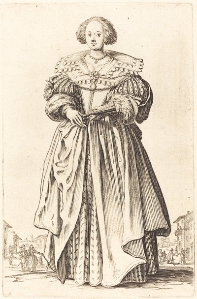 Mujer noble con abanico de Jacques Callot