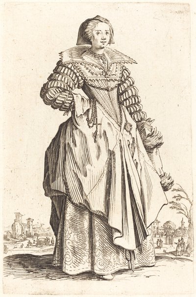 Mujer noble con gran collar de Jacques Callot