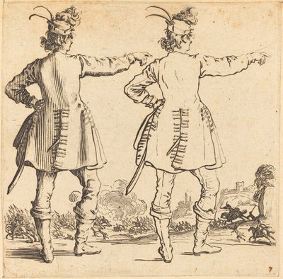 Oficial con plumas en el sombrero, visto desde atrás de Jacques Callot
