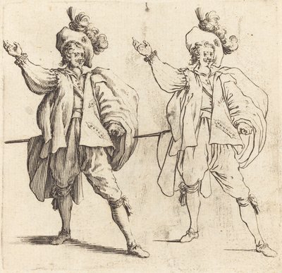 Oficial con gran pluma, vista frontal de Jacques Callot